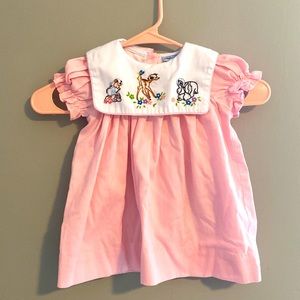 9m smocking bug embroidered Bambi dress
